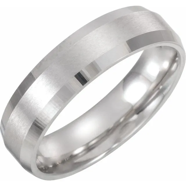 Platinum 5 mm Comfort-Fit Beveled Edge Band With Satin Finish