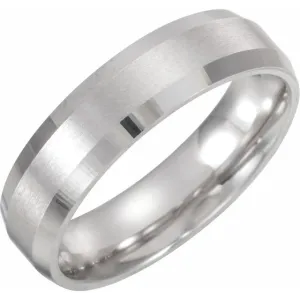 Platinum 5 mm Comfort-Fit Beveled Edge Band With Satin Finish
