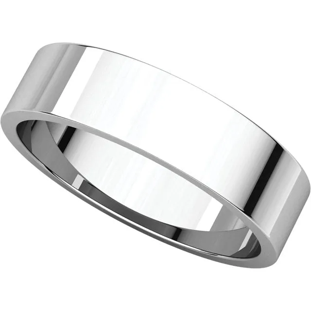 Platinum 5mm Flat Band, Size 9.5