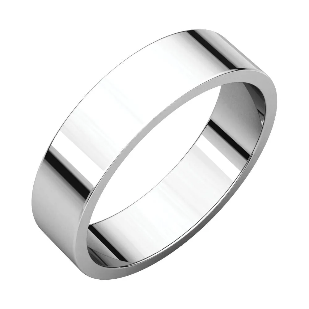 Platinum 5mm Flat Band, Size 9.5