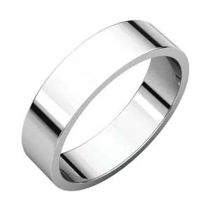 Platinum 5mm Flat Band, Size 9.5