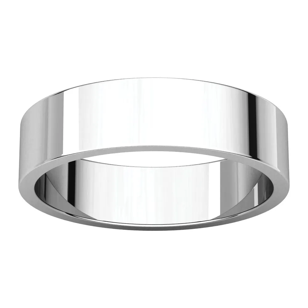 Platinum 5mm Flat Band, Size 9.5