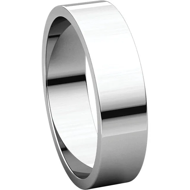 Platinum 5mm Flat Band, Size 9.5