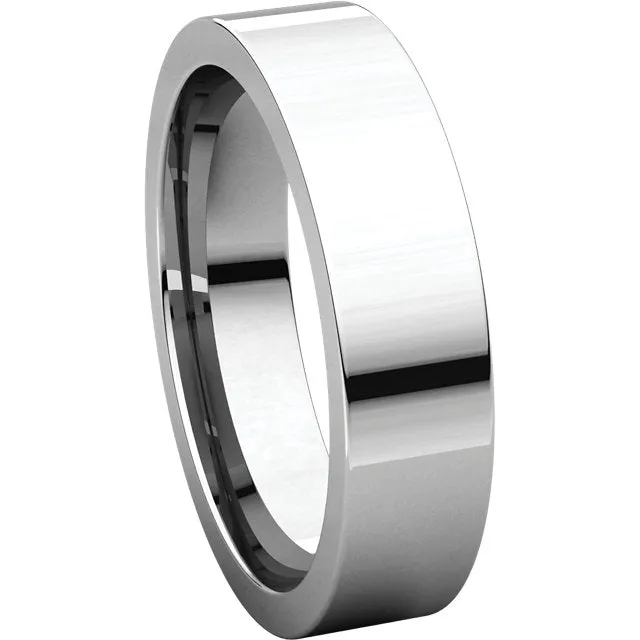 Platinum 5mm Flat Comfort Fit Band, Size 7