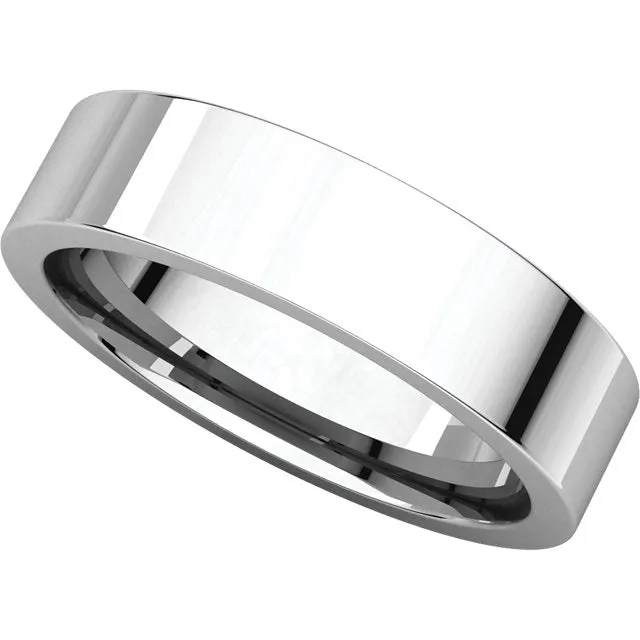 Platinum 5mm Flat Comfort Fit Band, Size 7