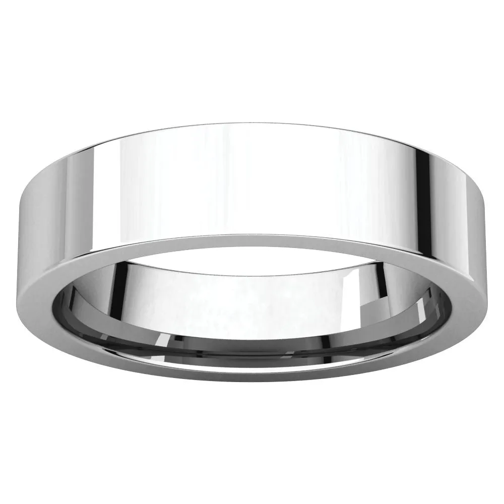 Platinum 5mm Flat Comfort Fit Band, Size 7