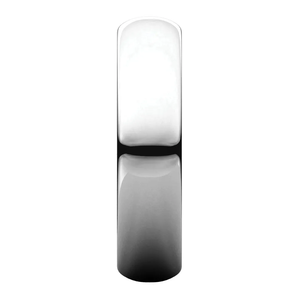 Platinum 5mm Half Round Band, Size 11.5