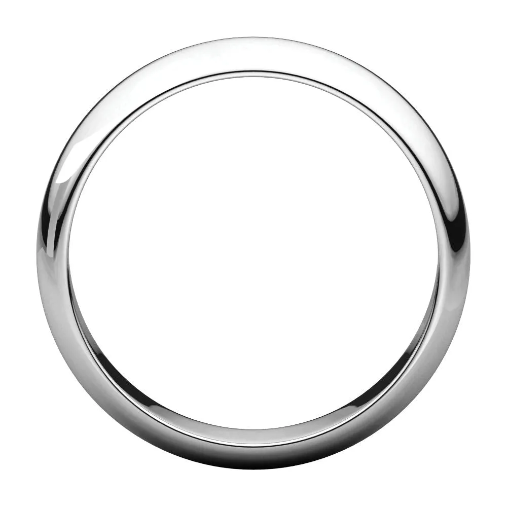 Platinum 5mm Half Round Band, Size 11.5