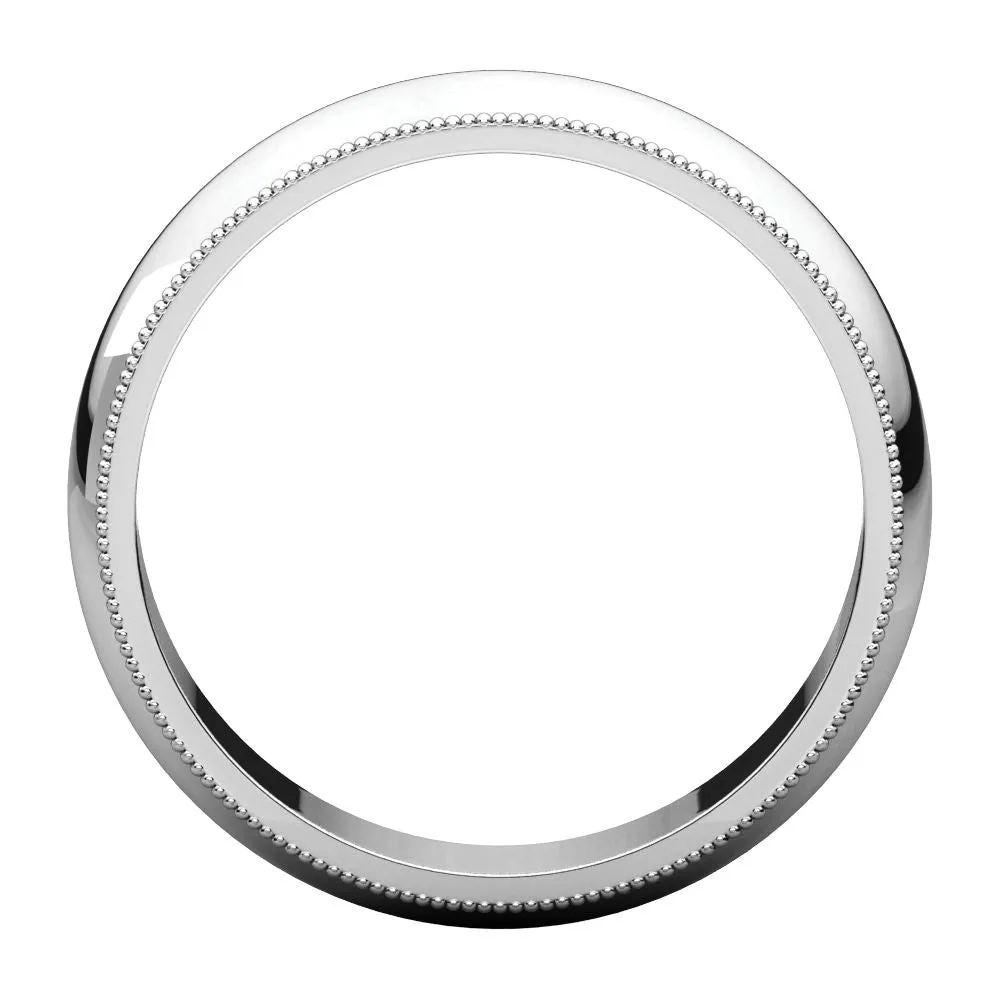 Platinum 5mm Milgrain Comfort Fit Band, Size 10.5