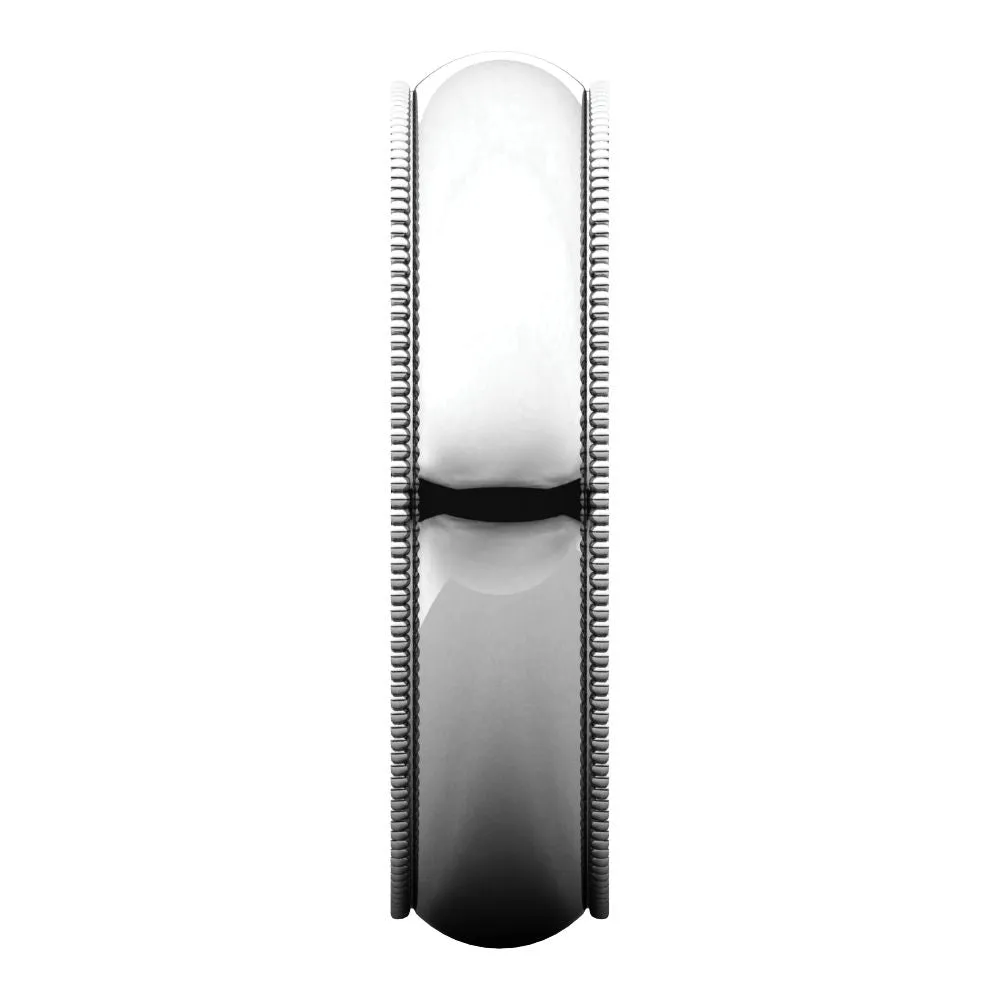 Platinum 5mm Milgrain Comfort Fit Band, Size 10.5
