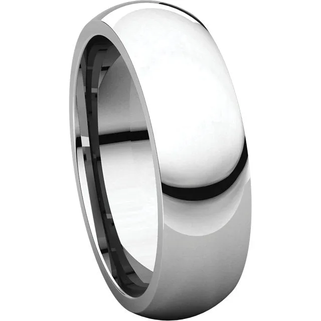 Platinum 6mm Comfort Fit Band, Size 6.5