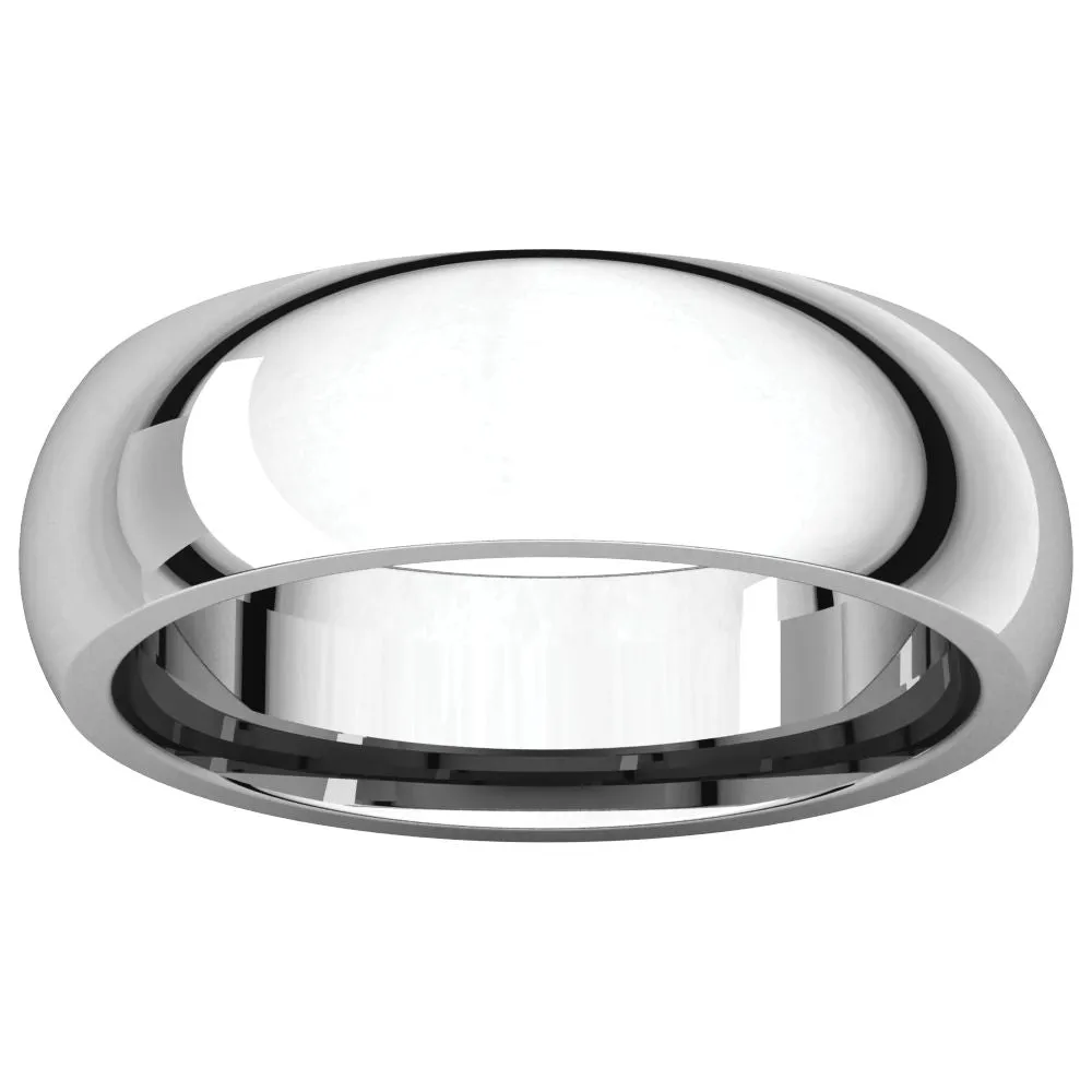 Platinum 6mm Comfort Fit Band, Size 6.5