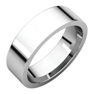 Platinum 6mm Flat Comfort Fit Band, Size 8.5
