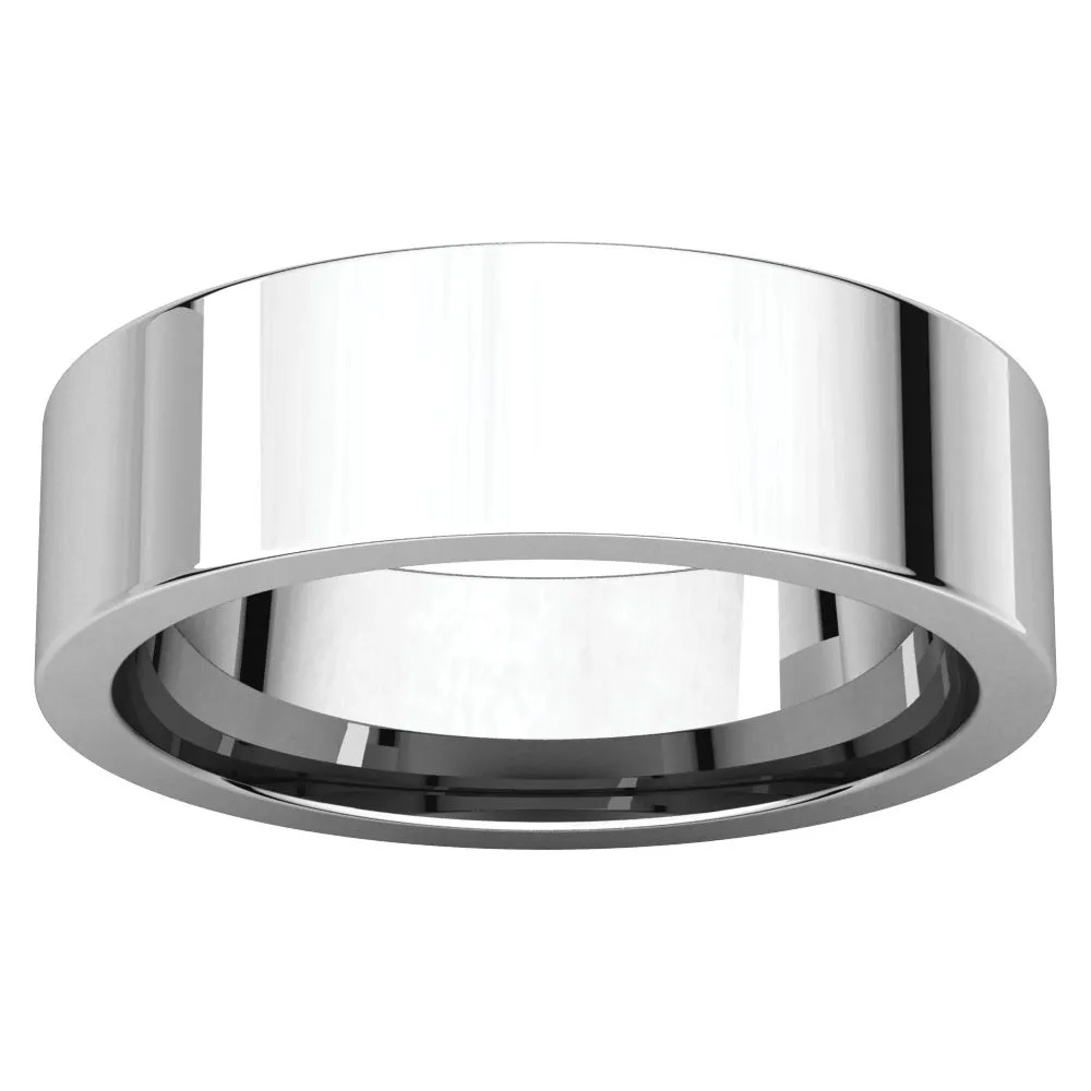 Platinum 6mm Flat Comfort Fit Band, Size 8.5