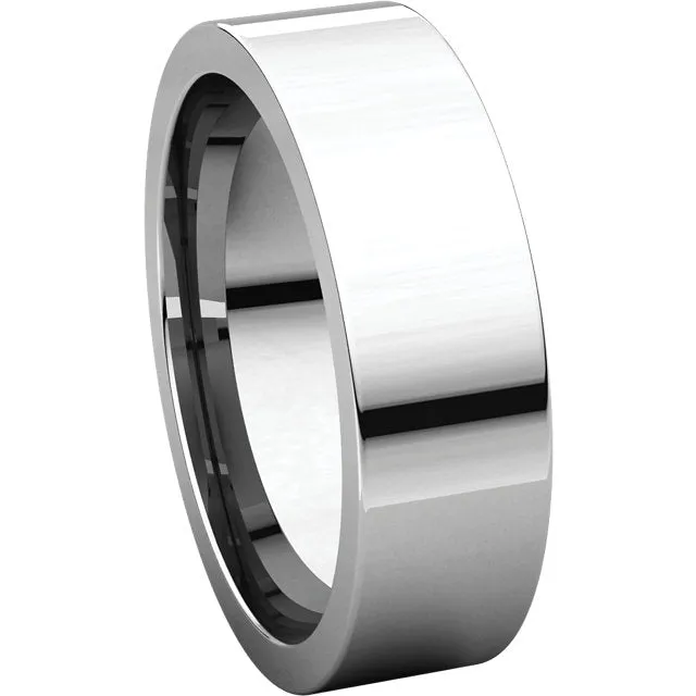Platinum 6mm Flat Comfort Fit Band, Size 8.5