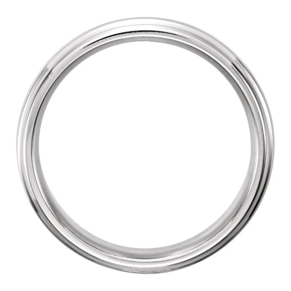 Platinum 6mm Grooved Band Size 10