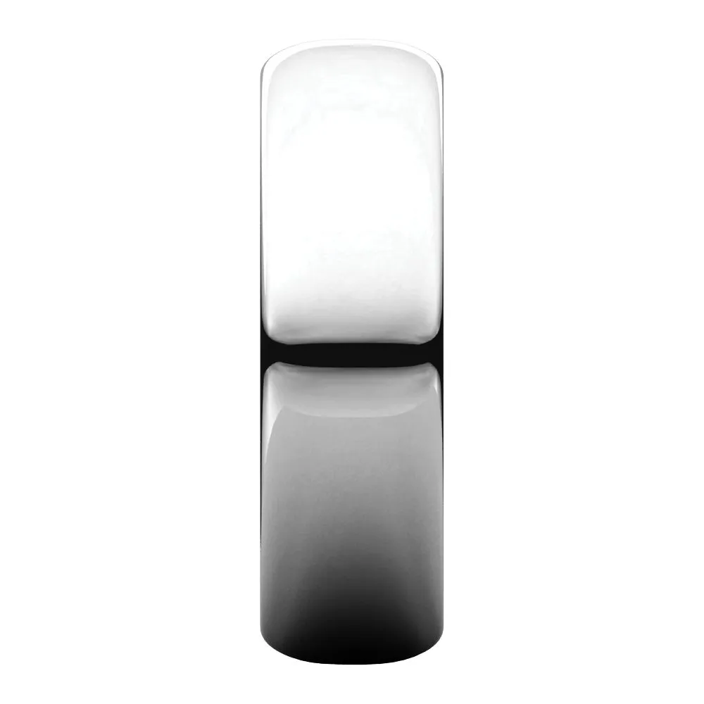 Platinum 6mm Half Round Band, Size 8