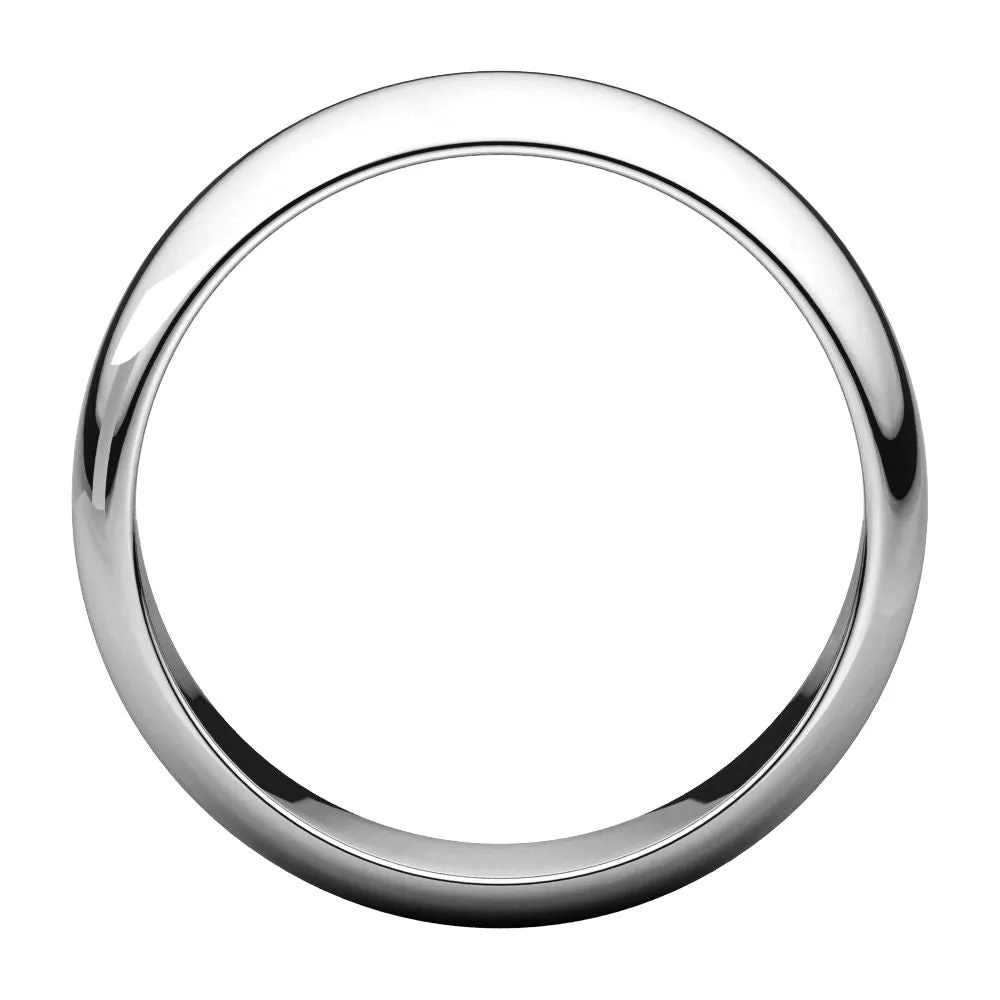 Platinum 6mm Half Round Band, Size 8