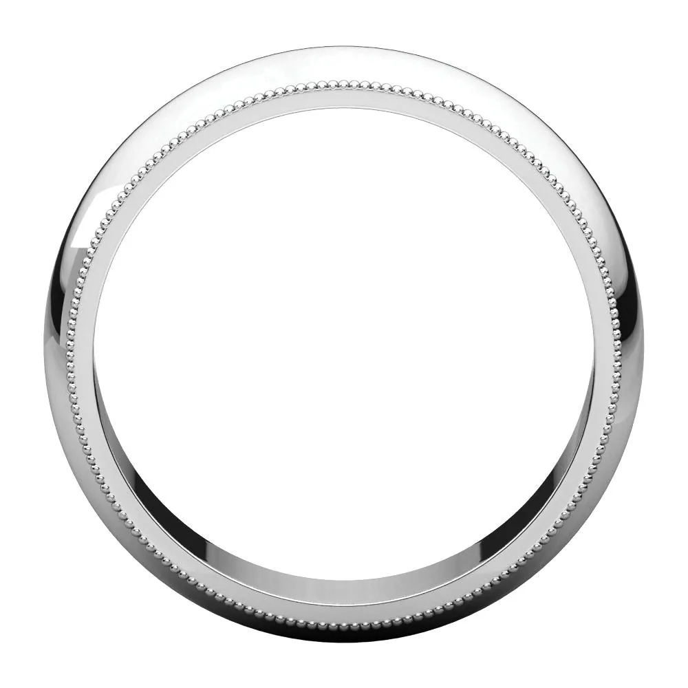 Platinum 6mm Milgrain Band, Size 9.5