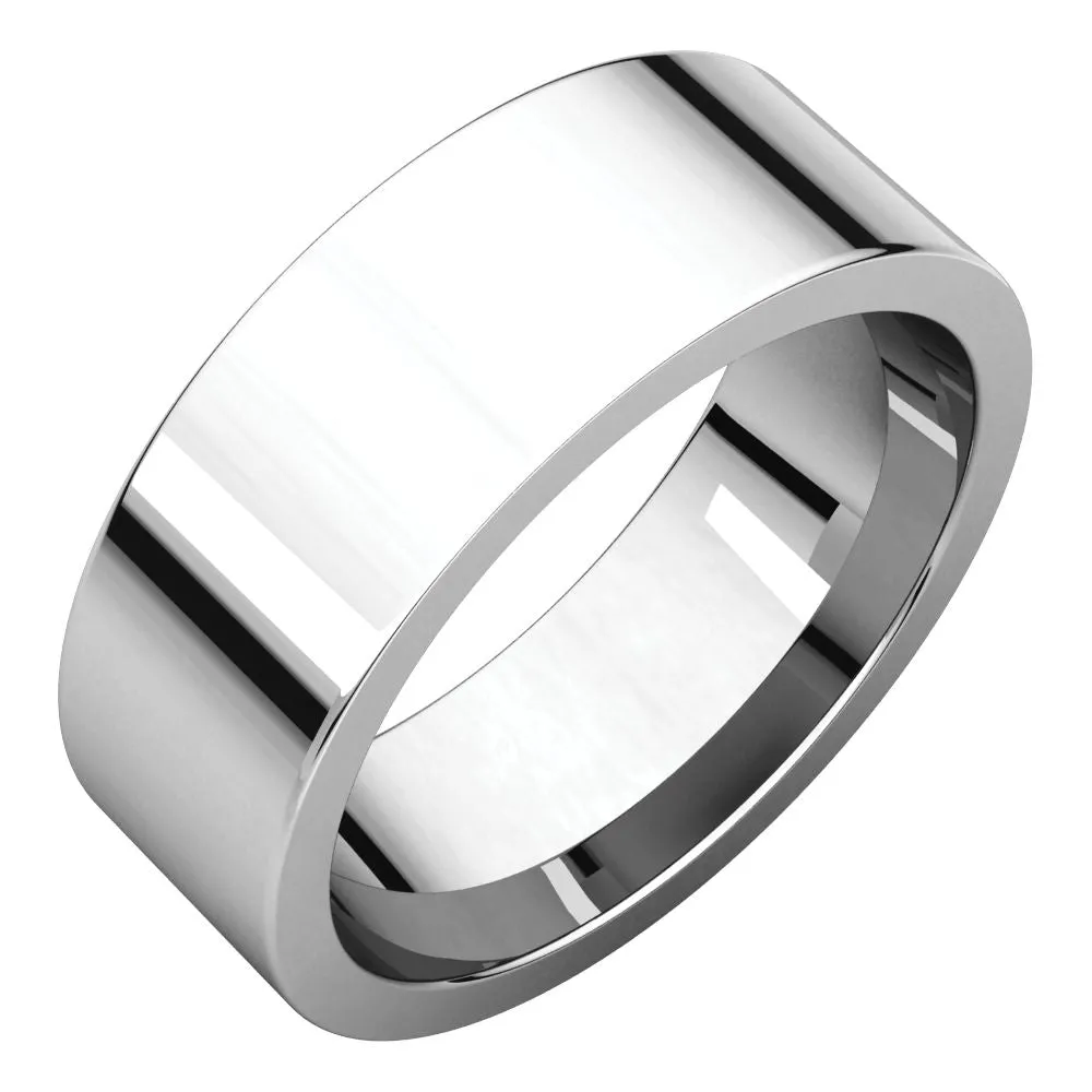 Platinum 7mm Flat Comfort Fit Band, Size 10