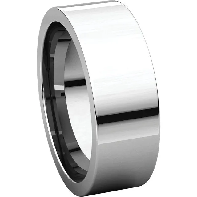 Platinum 7mm Flat Comfort Fit Band, Size 10