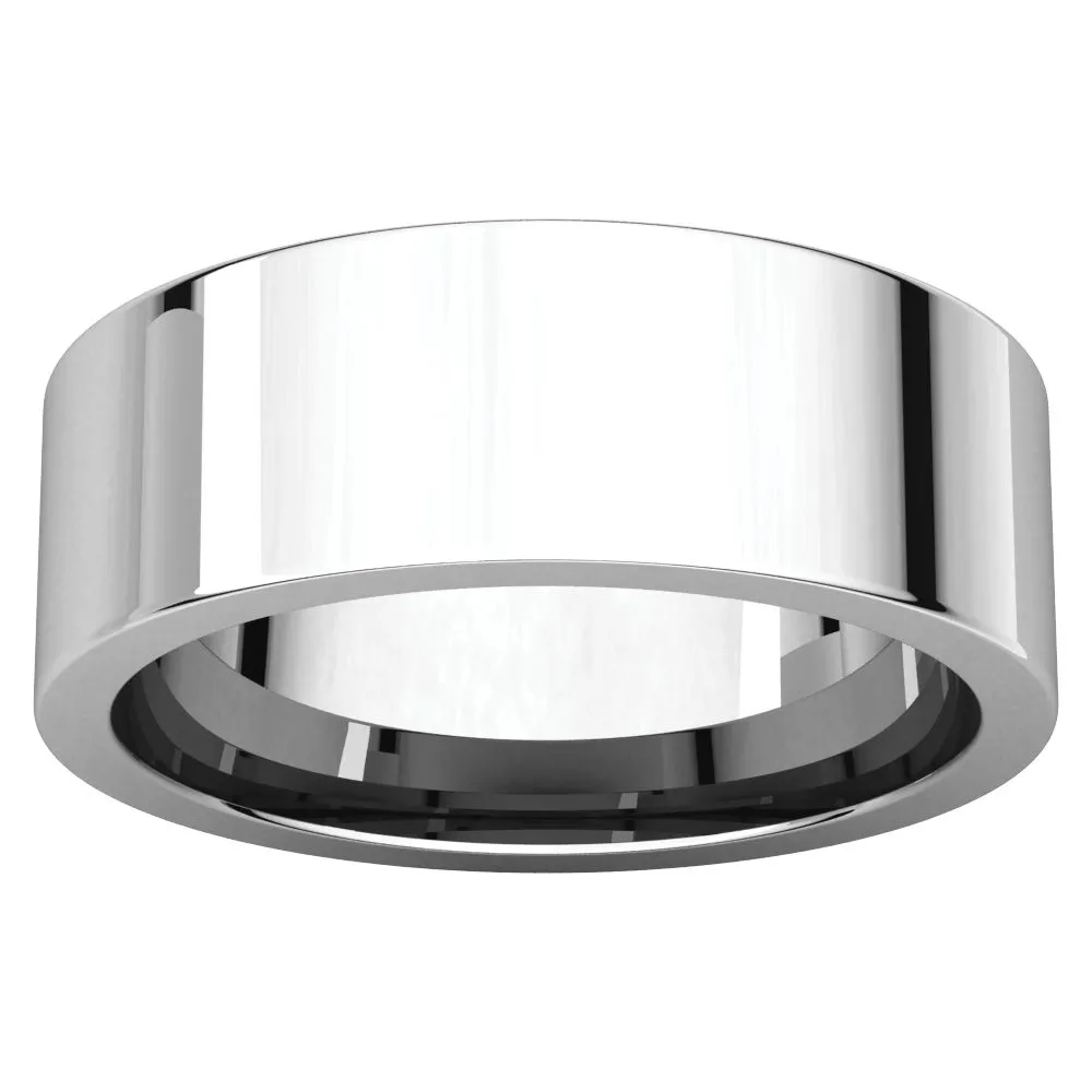 Platinum 7mm Flat Comfort Fit Band, Size 10