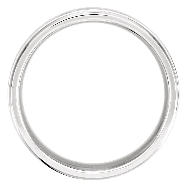 Platinum 8mm Fancy Carved Band with Satin Finish Size 10.00