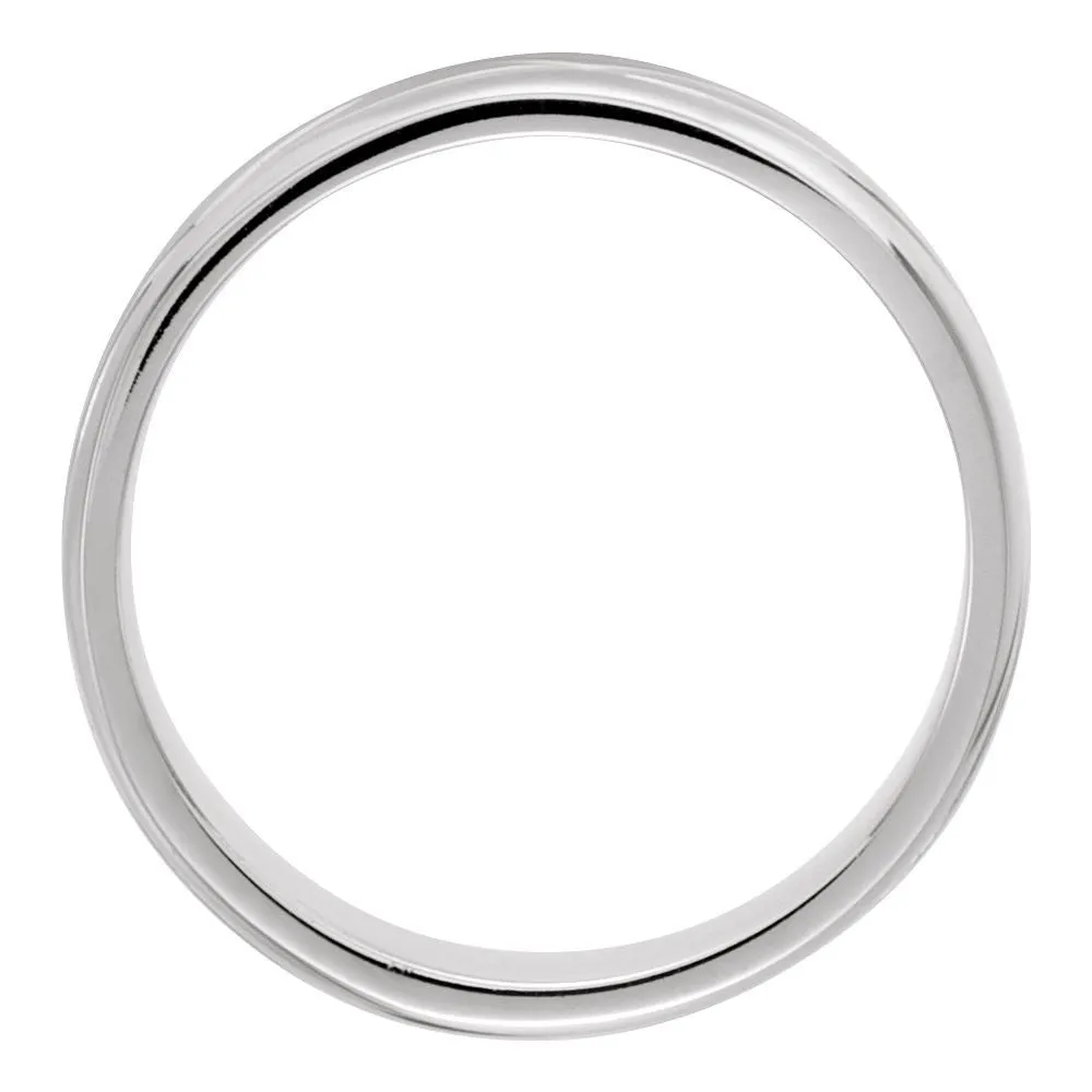 Platinum 8mm Grooved Design Band Size 11
