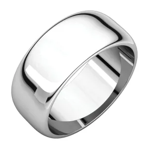 Platinum 8mm Half Round Band, Size 11