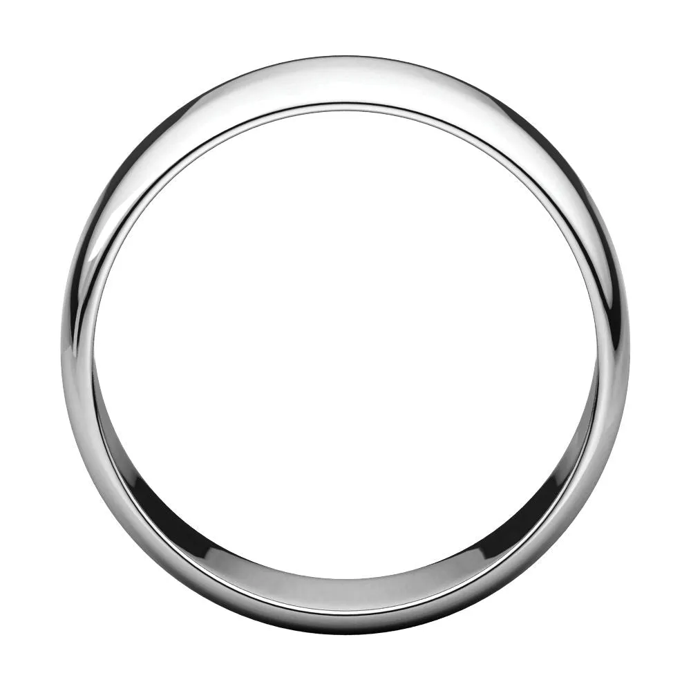 Platinum 8mm Half Round Light Band, Size 11.5
