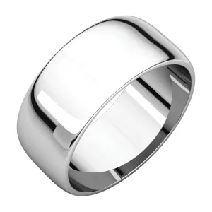 Platinum 8mm Half Round Light Band, Size 11.5