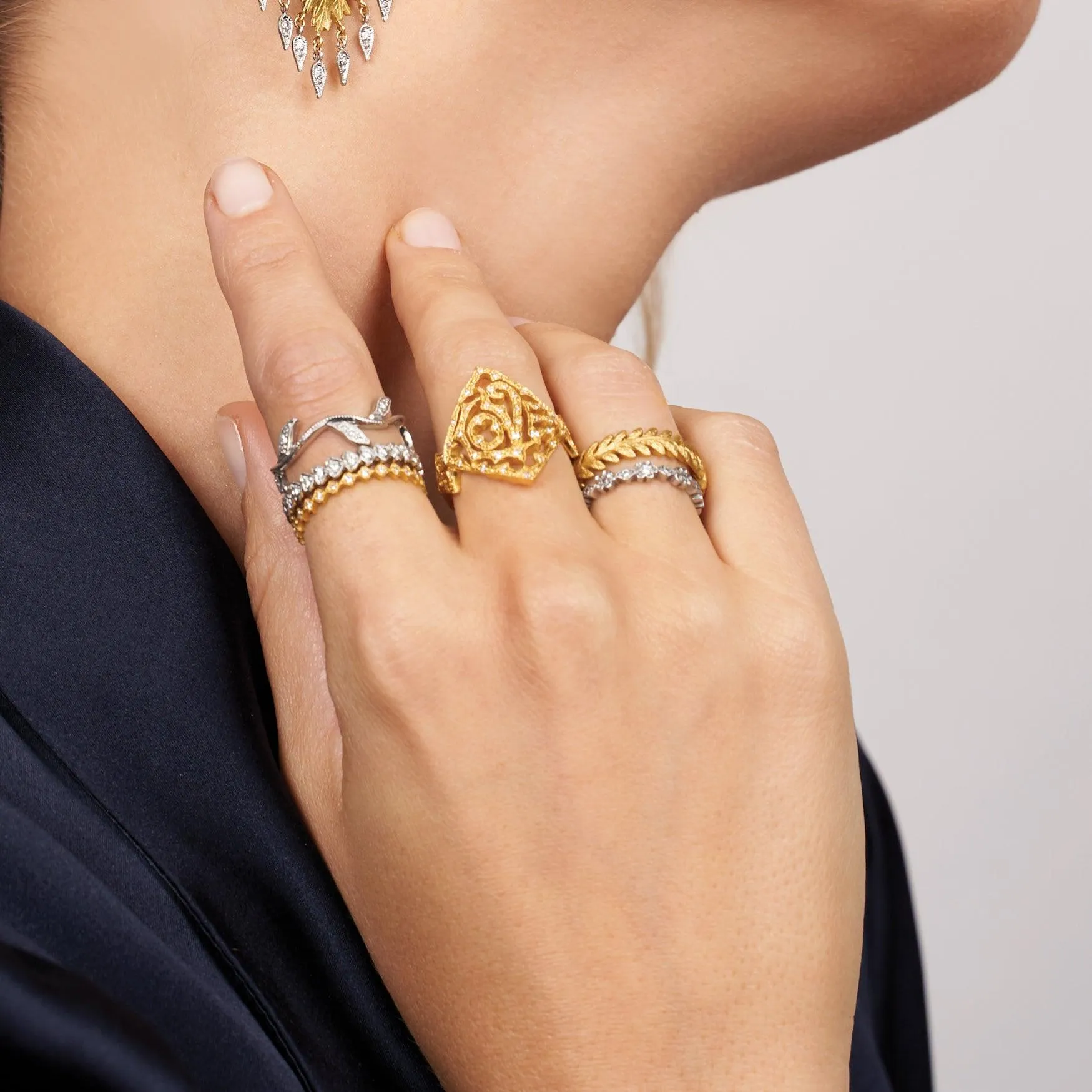 Platinum and Diamond "Continuous Heart" Ring