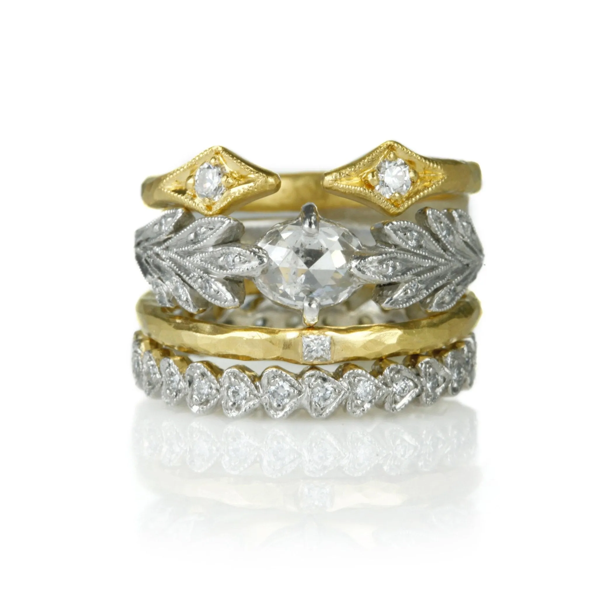 Platinum and Diamond "Continuous Heart" Ring