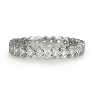 Platinum and Diamond "Continuous Heart" Ring