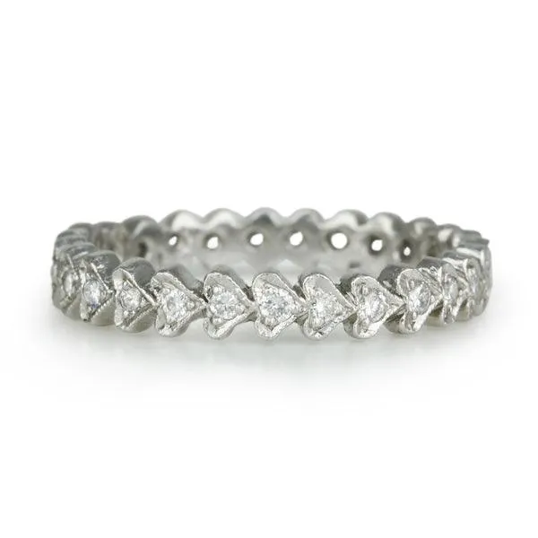 Platinum and Diamond "Continuous Heart" Ring