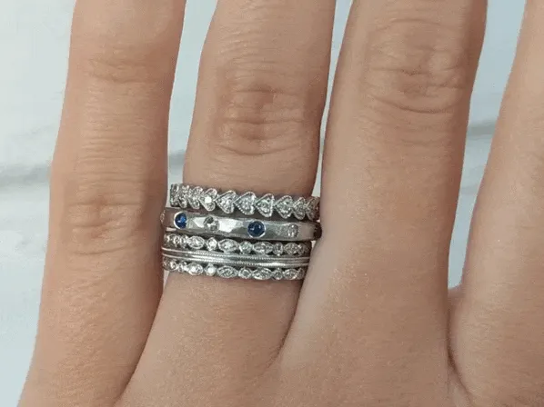 Platinum and Diamond "Continuous Heart" Ring