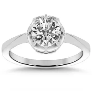 Platinum Diamond Solitaire Engagement Ring 0.92 Ctw