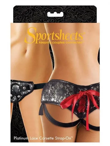 Platinum Lace Corsette Strap-On