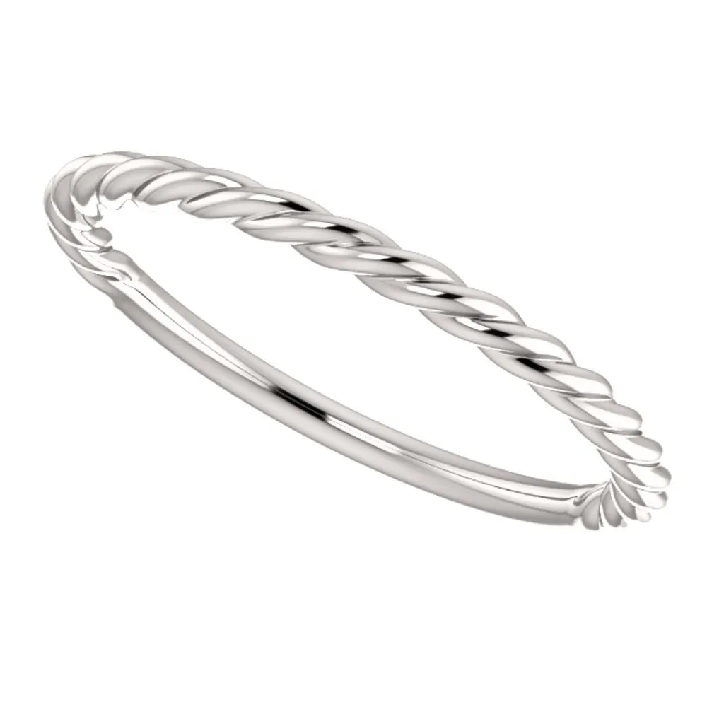 Platinum Rope Design Band, Size 7