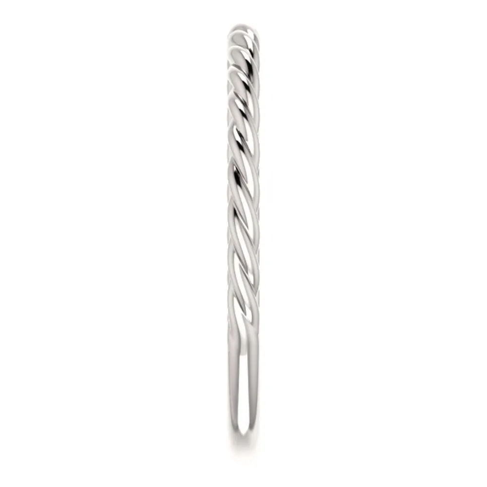 Platinum Rope Design Band, Size 7