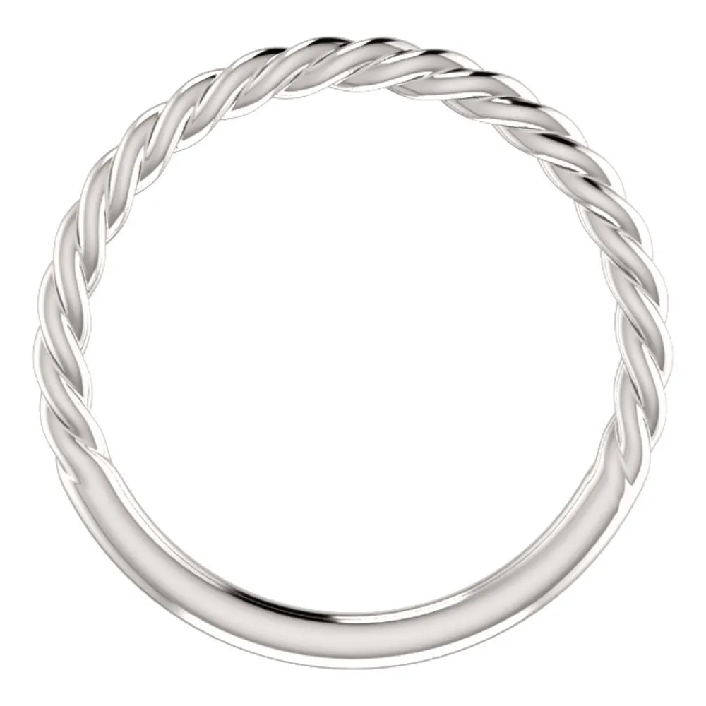 Platinum Rope Design Band, Size 7