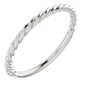 Platinum Rope Design Band, Size 7