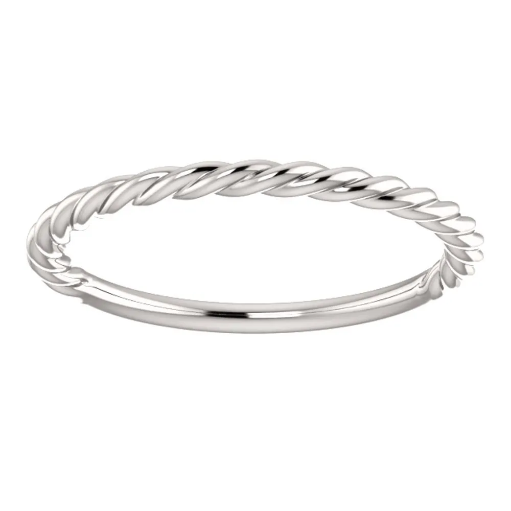 Platinum Rope Design Band, Size 7