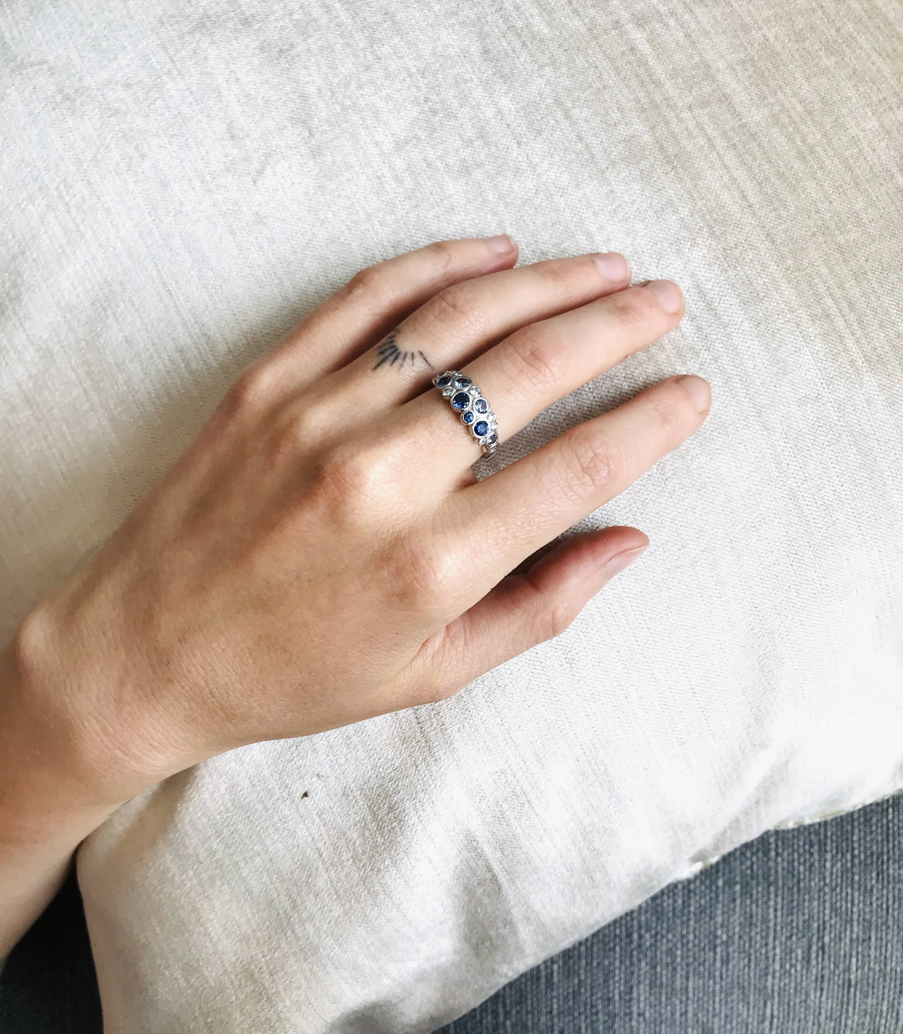 Platinum, Sapphire and Diamond Ring