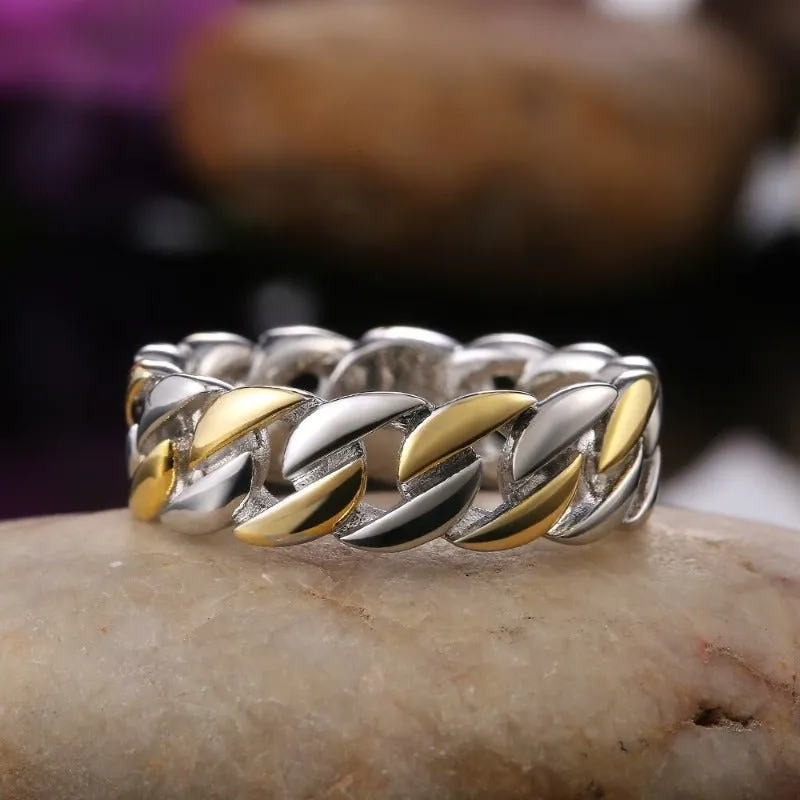Punk Chain Ring Silver Women Anniverssary Party Jewelry