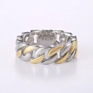 Punk Chain Ring Silver Women Anniverssary Party Jewelry