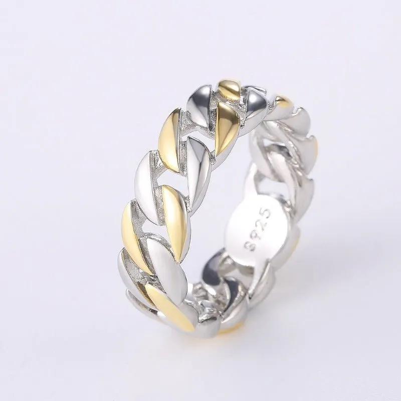 Punk Chain Ring Silver Women Anniverssary Party Jewelry