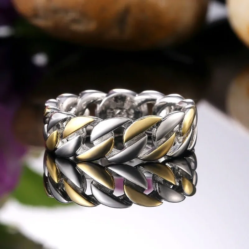 Punk Chain Ring Silver Women Anniverssary Party Jewelry