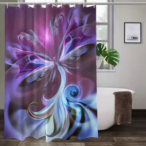 Purple Visionary Art Shower Curtain, Bohemian Bathroom Decor - "Serendipity"