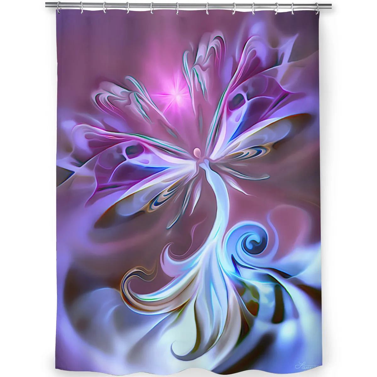 Purple Visionary Art Shower Curtain, Bohemian Bathroom Decor - "Serendipity"